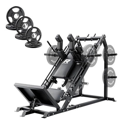 RitFit Gazelle Pro 3 in 1 Leg Press and Hack Squat Machine - High-Tensile Steel Leg Press Machine, 2000lbs Capacity, Adjustable Angles with Weight Storage