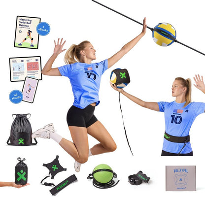 MOTOMY™ Volleyball Training Equipment Aid ‘VolleyPal’ – Solo Rebounder Trainer for Serve, Spike, Set & Pass; Indoor and Outdoor Volleyball Practice Equipment Gear, Volleyball Gifts for Teen Girls