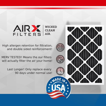 AIRX FILTERS WICKED CLEAN AIR. 20x20x1 Air Filter Odor Eliminator Carbon Filter MERV 7 AC HVAC Furnace Filters 6 Pack