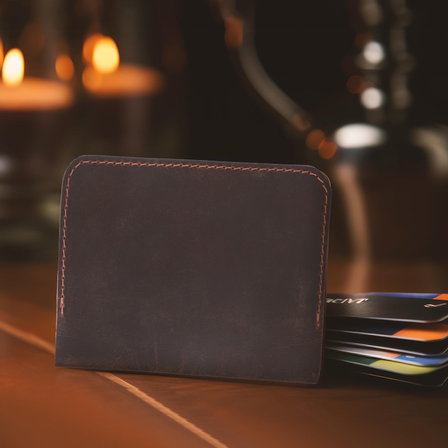 CestAntiQ, Leather Journal Cover for Field Notes, Notebook Cover for Cahier, Wallet Case, (3.5 x 5.5 in.) Cards Slot/Refillable Travelers Pocket Notebook Handmade with Pen Holder Brown