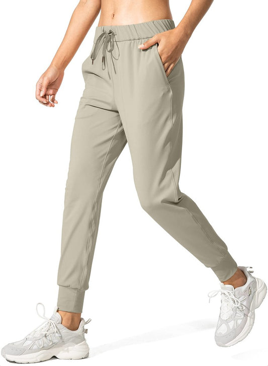 SANTINY Women's Joggers Pants Pockets Drawstring Running Sweatpants for Women Lounge Workout Jogging(Silver Sage_XXL)
