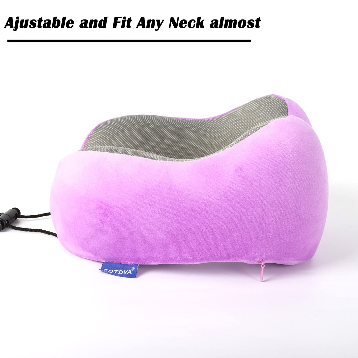 Travel Pillow,Travel Neck Pillows for Sleeping,100% Pure Memory Foam Soft Comfort & Support Pillow for Airplane/Car/Office&Home Rest Use-Pink
