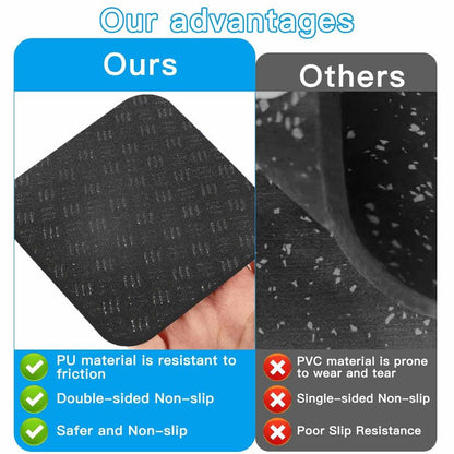 4PCS Non-Slip Treadmill Mat Pads, 4x4 Inch High Density Silicone Exercise Equipment Mat - Double-Sided Anti Vibration Pad for Treadmill, Walking Pad, Exercise Bike, Floor Protection (Square, 4 PCS)