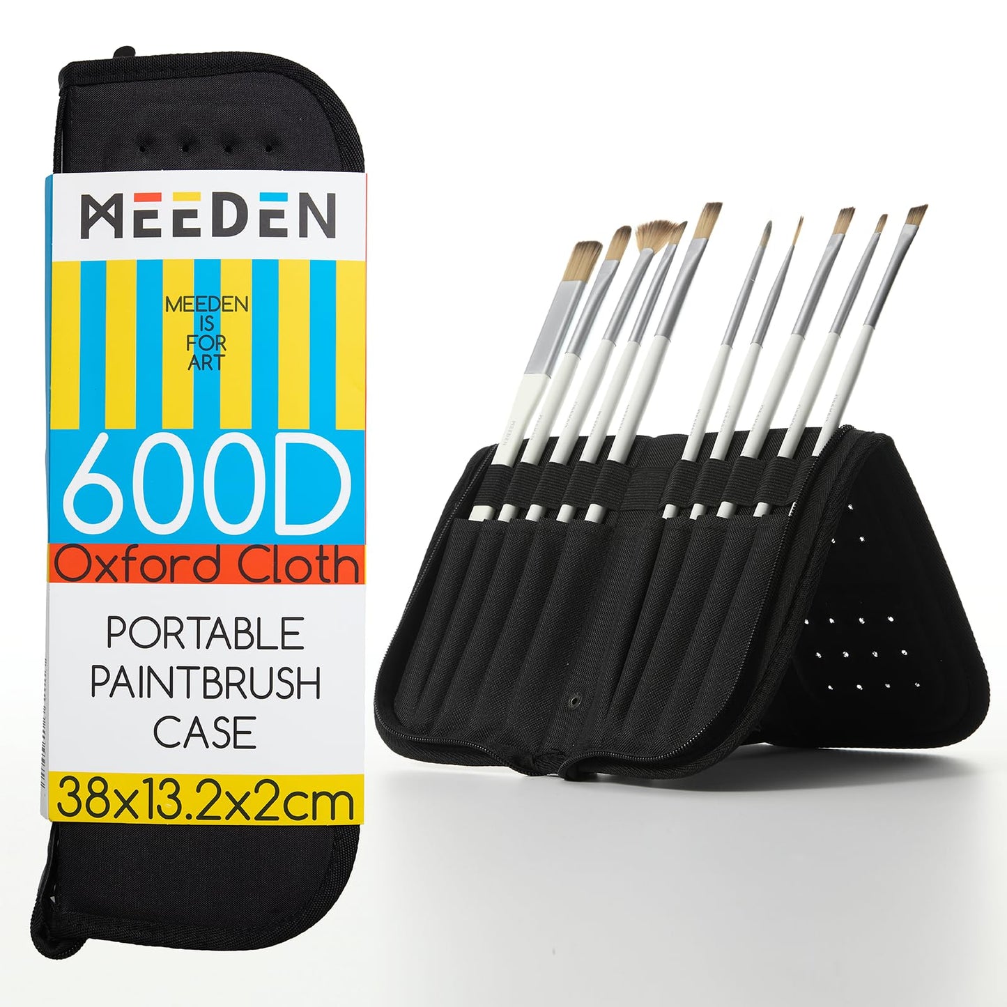 MEEDEN Paint Brush Holder, 15 X 11.2 Inch Zippered Paints Brush Case, Organization and Storage Bag for Artist Paints Brush (Brushes NOT Included)