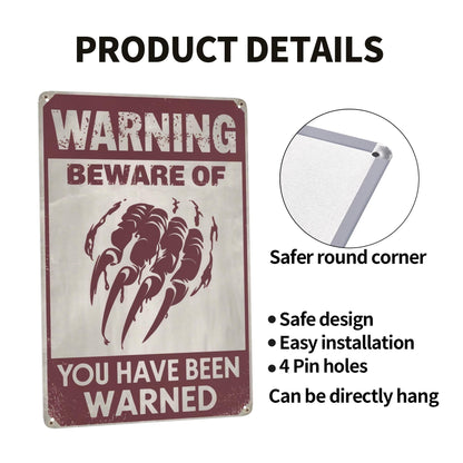 8x12 Inch Metal Sign Halloween Warning Beware You Have Been Warned Retro Wall Decor For Front Entry Porch Hallway Garage Party Room And Halloween Wall Display Spaces