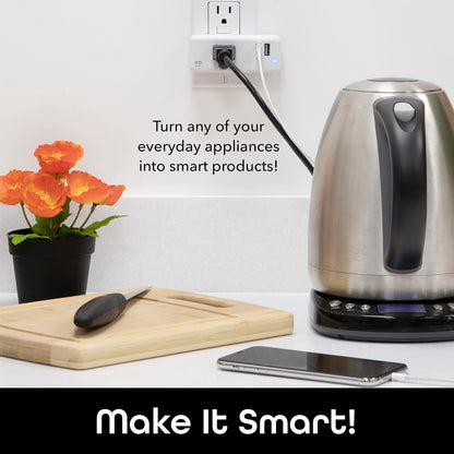 Geeni Switch + Charge Multi Port Smart Wi-Fi Plug with 2 USB Ports, Energy Saving Outlet with App Control, Compatible with Alexa and Google Home