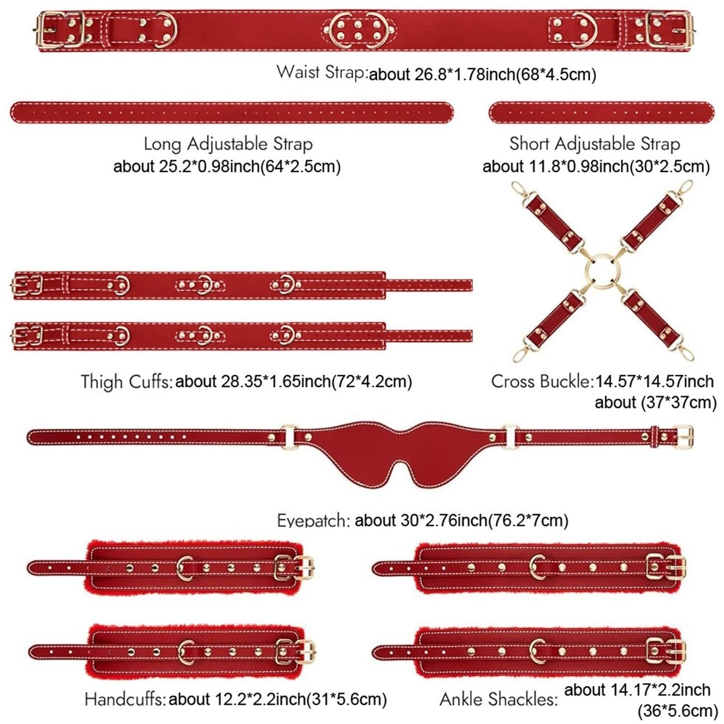 Women Belts Punk Thigh Harness Leather Waist Chain Goth Belt Leg Garter for Party Nightclub Accessoires(Red)