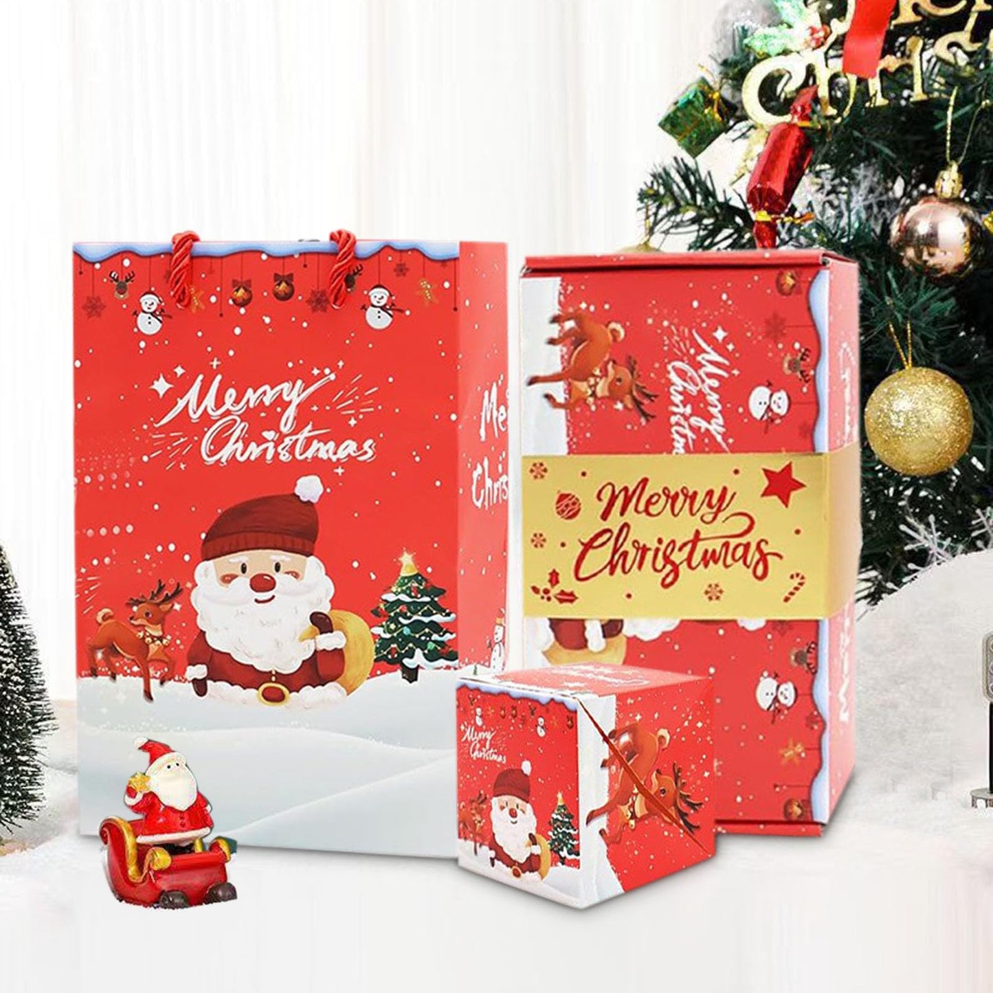 nuk8nehz8 Surprise Box Gift Box Explosion for Money, Merry Christmas Surprise Gift Boxes, Money Gift Box for Cash Gift, Explosion Gift Box for Christmas Birthday Valentine (Red 10 Boxes)