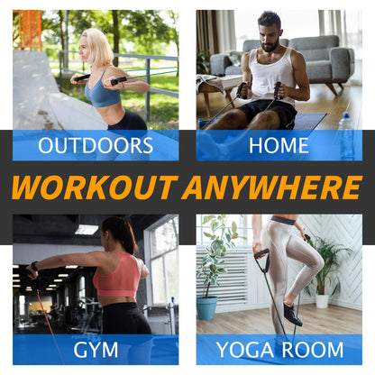 Resistance Bands with Handles for Working Out Women and Men, Exercise Bands with Door Anchor, Stretch Bands for Home Workouts, Simple Guide Included