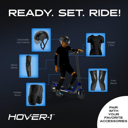 Hover-1 Sunbeam Kick Scooter with Multicolor Wheel Lights, 4.5” Front Wheels, Rear Foot Brake, and 110 Pound Weight Capacity