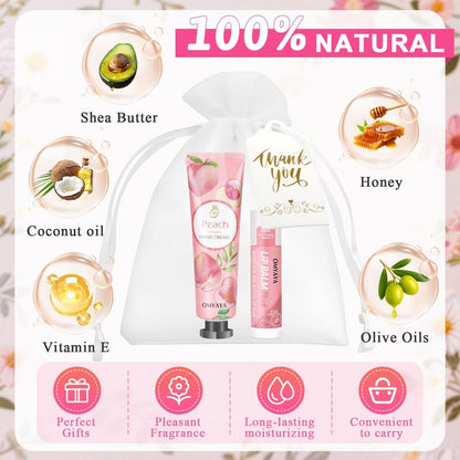 30 Sets Bulk Gifts For Women, Lip Balm Bulk and Hand Cream Gift Set with Organza Bags, Thank You Cards, Party Favors For Bridal Wedding, Baby Shower,Teacher Appreciation Gifts Bulk