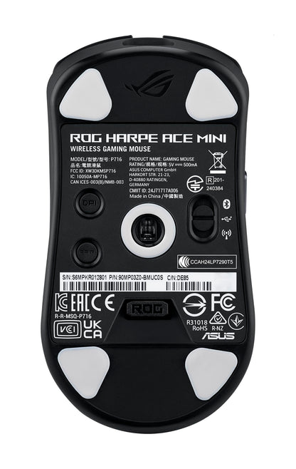 ASUS ROG Harpe Ace Extreme Wireless Esports Gaming Mouse – Carbon Fiber Build, 47g Lightweight, Tri-Mode Connectivity, 42K DPI, up to 70Hr Battery, Glass Skates, Pro-Approved, PC/Mac Support - Black