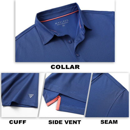 M MAELREG Golf Polo Shirts for Men Short Sleeve Quick Dry Fit Texture Sports Casual Collared Men's Golf Shirts