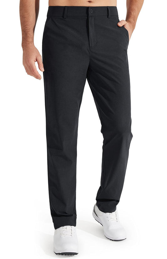 Libin Men's Dress Pants Comfy Lightweight Golf Pants 34" Stretch Business Casual Outfits with Pockets for Work Office Travel Vacation, Black, 34W x 34L