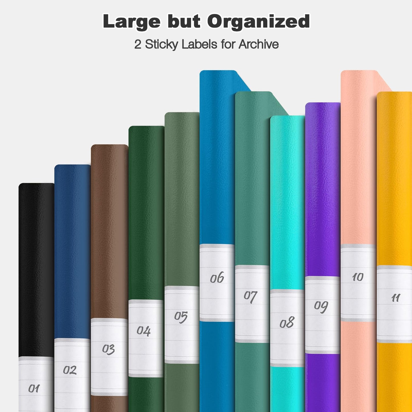 College Ruled Notebook, A4 Softcover Leather Notebook for Work, Lined Notebook Journal for Women, Men, 192 Thick Paper, Lay Flat, Large Notebook with 2 Pockets, Professional Business Notebook, Black