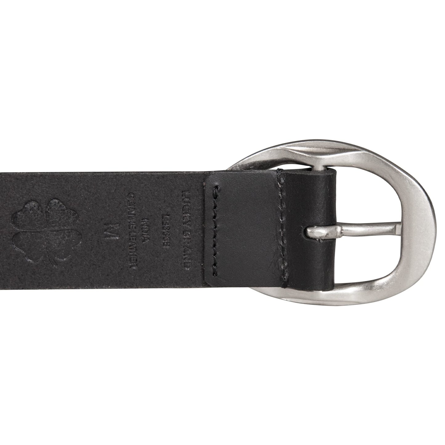 Lucky Brand Womens Sculpted Center Bar Buckle Skinny Belt | Leather | Trend | Stylish | Classic | Modern | Jeans - Black, X-Large
