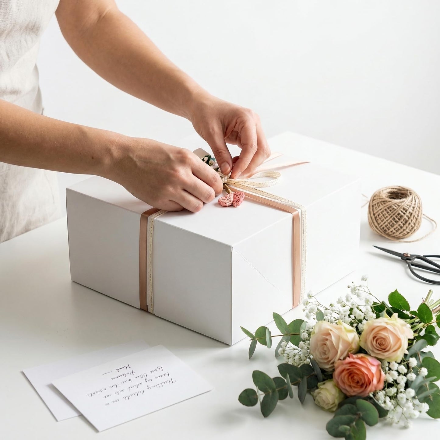 UnicoPak 10x10x5 Inches White Gift Boxes with Lids for Presents, 10 Pack Large Gift Boxes, Sturdy Cardboard Bridesmaid Proposal Box for Wedding, Baby Shower, Graduation, Corporate Gifts, Christmas