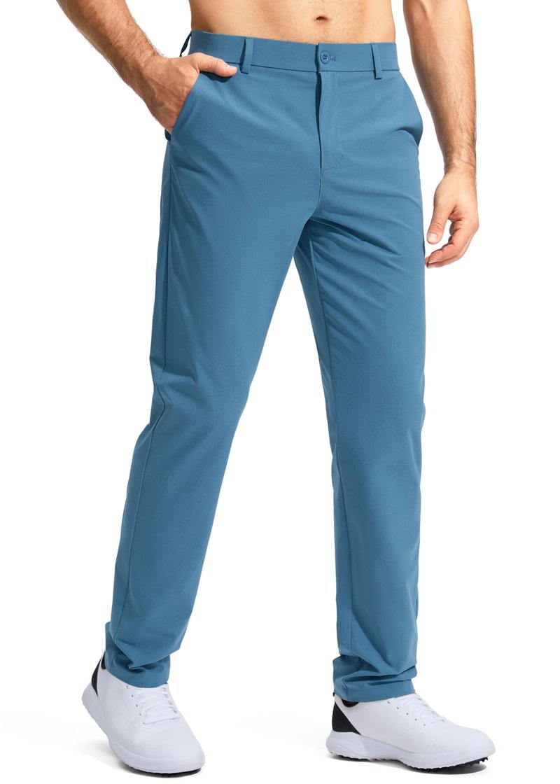 Pudolla Men's Golf Pants Stretch Work Pants for Men Dress Comfy Pants 34 Lightweight Quick Dry Casual Trousers(Stone Slab Blue 30Wx34L)