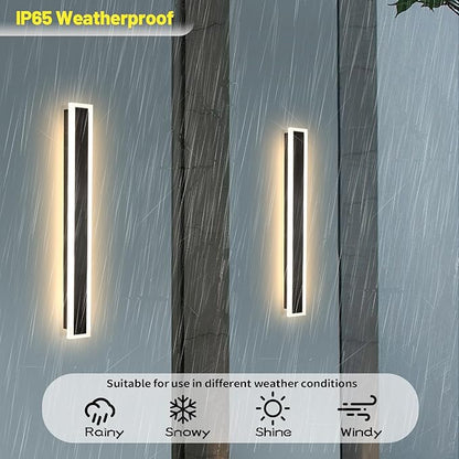Modern Wall Lights Outdoor, 24 Inch Outdoor Wall Sconce Dimmable 3000K-6000K Modern Exterior Lights IP65 Waterproof Exterior Long Wall Light for Doorway Porch Stairway Patio