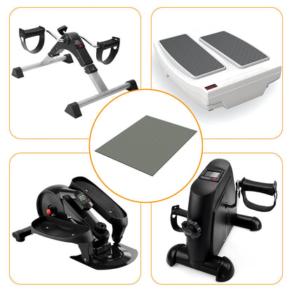 Wiojtry Double Non-Slip Workout Mat for Ellipse Leg Exerciser, Ellipse Machine Mat, Exercise Mat for Under Desk Ellipticals, Suitable for Electric Seated Foot Pedal Exerciser