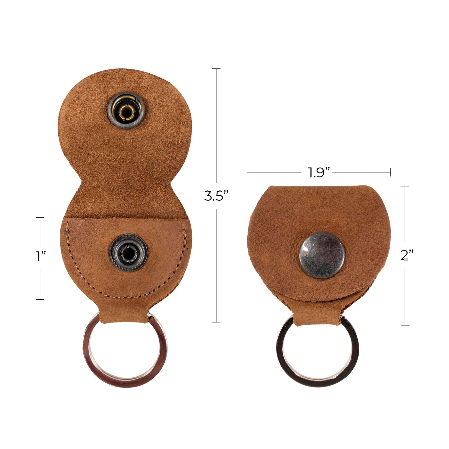 Hide & Drink, Guitar Pick Holder with Ring, Key Organizer, Keychain for Guitar Players, Full Grain Leather, Handmade, Single Malt Mahogany