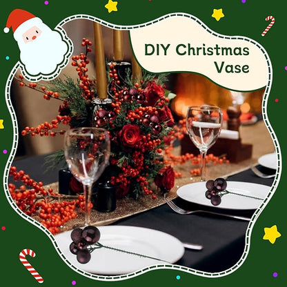 8 Pcs Coffee Christmas Tree Picks 7.87 Inch Christmas Balls Ornaments Xmas Hanging Decorations for Xmas Tree Topper DIY Wreath Holiday Floral Vase Fillers Crafts Home Decor