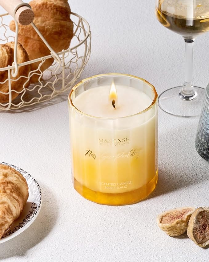 M&SENSE Nostalgic Pudding Scented Candles 10.6oz 60 Hours Burn Natural Soy Wax Long Lasting Slow Burning for Home, Sweet Candles Luxury Gifts for Women Men