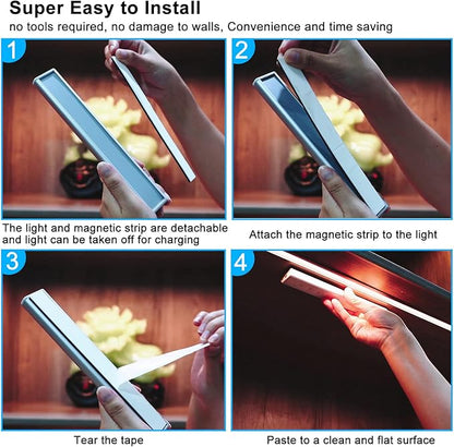 LED Under Cabinet Lighting Wireless, Dimmable LED Closet Light Rechargeable, Remote Control Kitchen Counter Lighting 15 Color Changing RGB Bar Perfect for Bedroom Indoor Pantry Shelf, 6 Pack