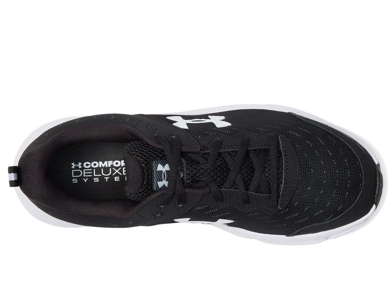 Under Armour Men's Charged Assert 10 Shoes, (001) Black/Black/White, 9 Wide