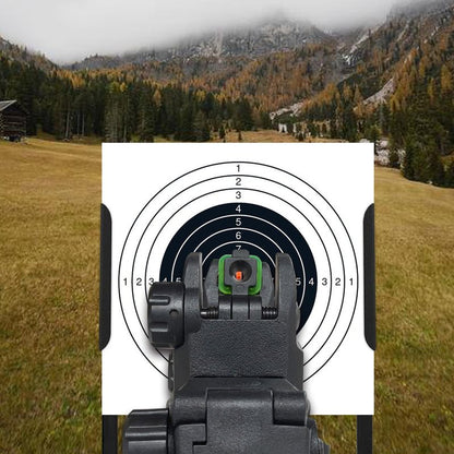 ohhunt Flip Up Sights Polymer Fiber Optic Sights Backup Sight Black for Picatinny (Black Fiber Optics)