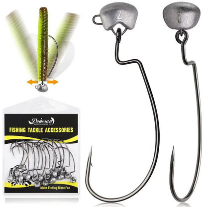Dovesun Ned Rig Jig Heads Weedless Jig Head for Bass Fishing Swimbait Jig Head Shaky Ned Rig Hooks Saltwater Freshwater 1/8oz(3.5g)-Hook 2/0 * 15pcs
