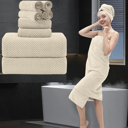 8 Piece Bathroom Towel Set |2 Oversized Bath Towels, 2 Hand Towels, 4