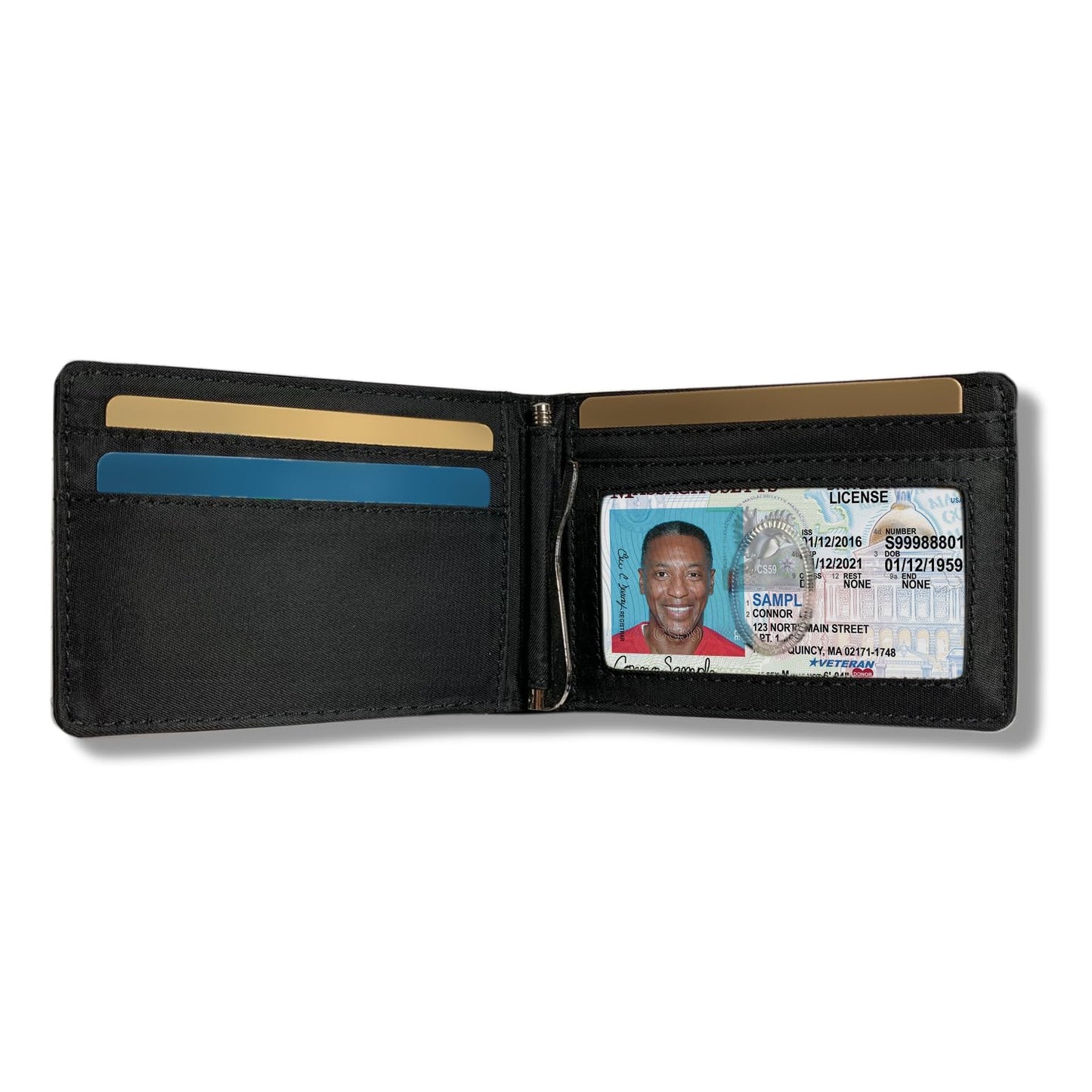 Big Skinny Men's Acrobat Leather Money Clip Slim Wallet, Holds Up to 20 Cards, Black