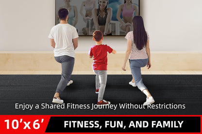 GymCope Large Exercise Mat for Home Workout,12‘x6’/10'x6'/9'x6'/8'x6'/7'x5'/6'x4' (7mm) Extra Thick Workout Mat, High-Density Gym Mat for Cardio, Jump Rope, MMA, Weights (Shoe-Friendly)