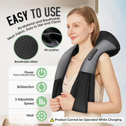 AERLANG Fathers Day Dad Gifts Neck Massger,Shiatsu Neck and Back Massager with Heating Neck and Shoulder Massager Deep Kneading Pillow for Massage Home Office Car Use Gifts for Women Men Dad Mom