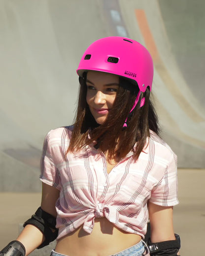 OutdoorMaster Skateboard Cycling Helmet - Two Removable Liners Ventilation Multi-Sport Scooter Roller Skate Inline Skating for Kids, Youth & Adults - XS - Pink