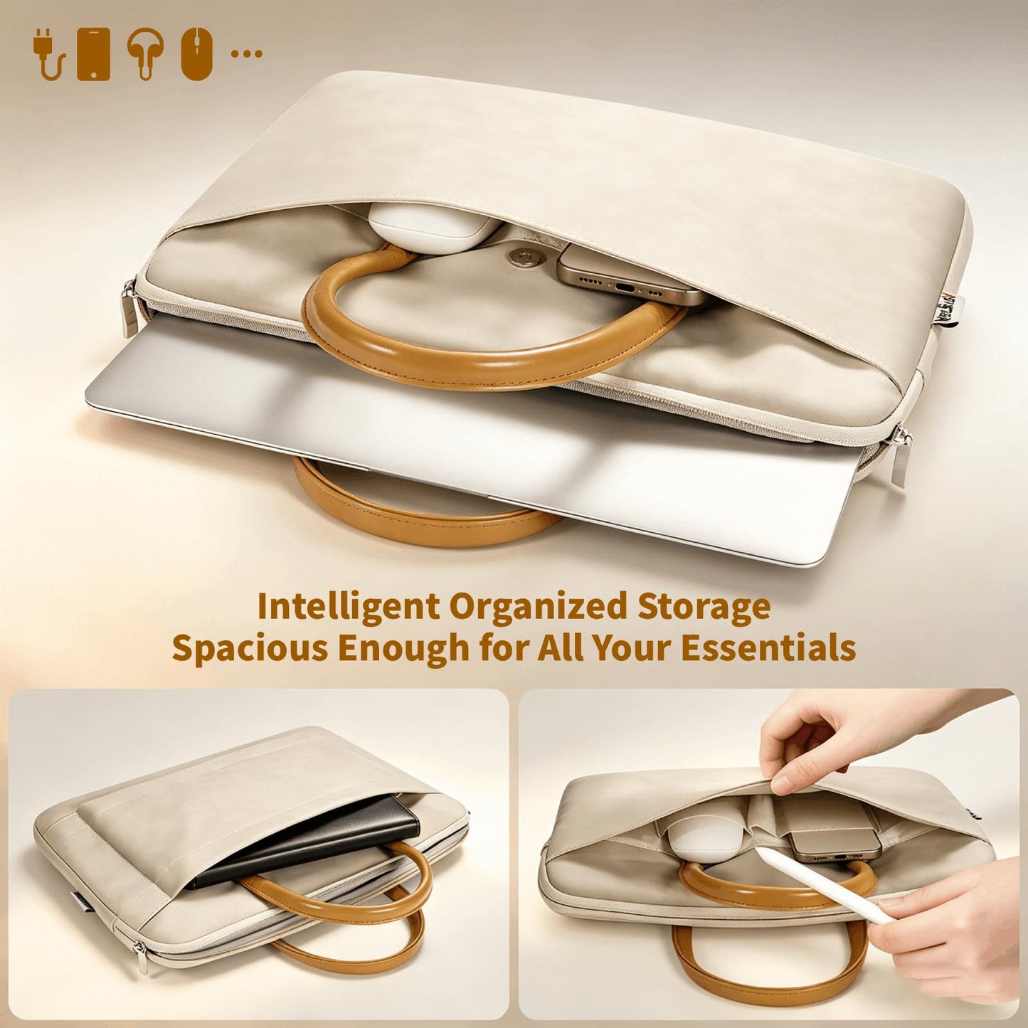 14 15 Inch Laptop Case Sleeve with Handle, Waterproof Laptop Carrying Cover, 360° Shockproof Protective Computer Bag Compatible with 14 15 Inch HP Macbook Lenovo Dell ASUS Acer