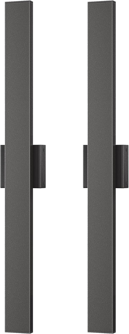 EDISHINE 31in LED Outdoor Wall Lights, 3CCT & 10%-100% Dimmable, IP65 Waterproof, Modern Exterior Lighting Fixtures, Long Exterior Wall Lights for Garage, Front Door, 2 Pack, Black