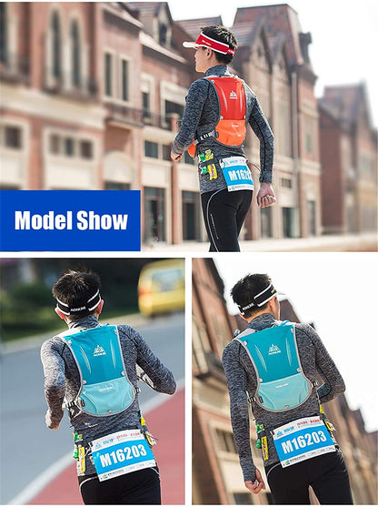 Win.Deeper 5L Lightweight Running Backpack Outdoor Sports Trail Racing Marathon Hiking Fitness Bag Hydration Vest Pack (Black +1.5L Water Bladder)