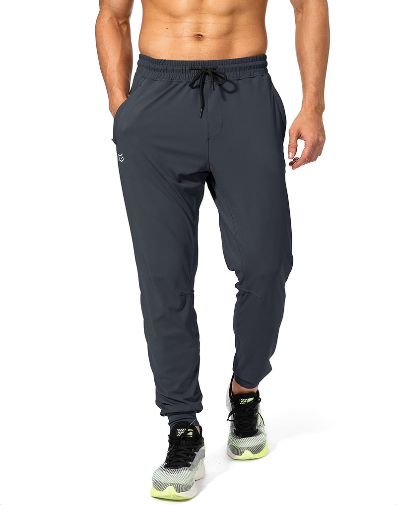 G Gradual Men's Sweatpants with Zipper Pockets Athletic Pants Traning Track Pants Joggers for Men Soccer, Running, Workout(Grey,L)