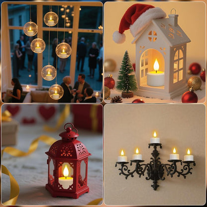 PChero Rechargeable Flameless Candles with Remote Timer, Battery Operated Tea Lights Candles, LED Flickering Tealights Candles for Home Wedding Halloween Fall Christmas Decor, 6 Pack