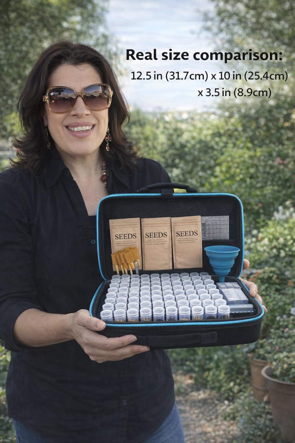 Seed Storage Organizer Kit with 120 Containers, Seed Saver Storage Box for Seed Collection & Preservation, Seed Envelopes, Labels, Funnel & Tweezers, Garden Seed Organizer for Gardeners
