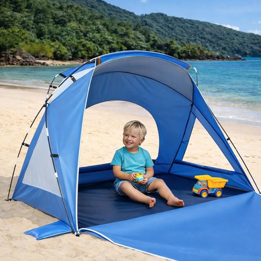 Portable Beach Tent - UPF 50+ UV Protection Sun Shelter for 2-8 People | Easy Setup Waterproof Canopy for Family Picnics & Fishing