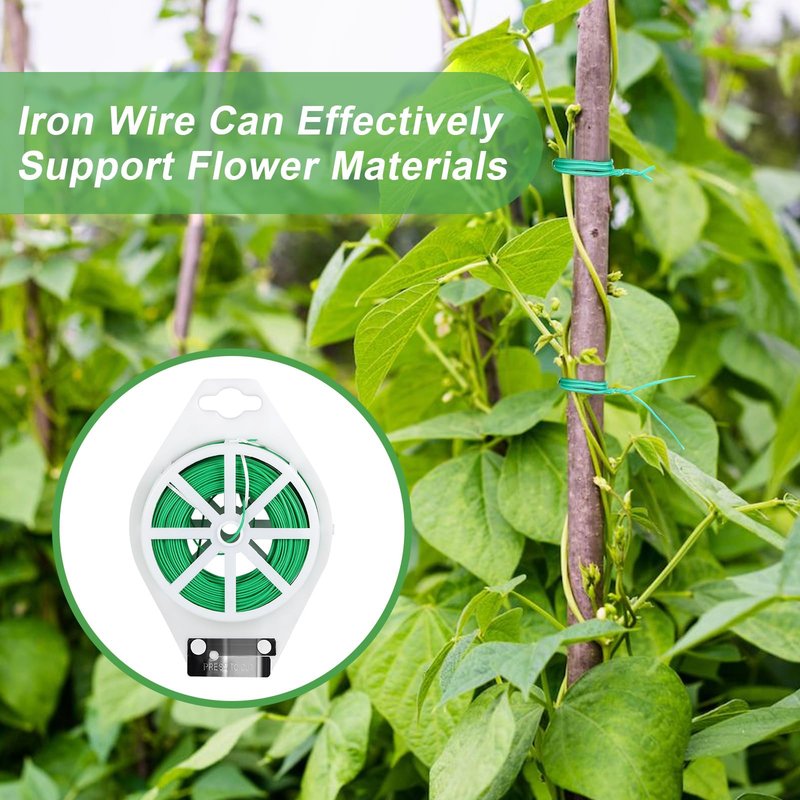 Iniscape 328FT Garden Twist Tie Wire – with Built-in Cutter, Rustproof Flexible Binding Wire for Plants, Tomatoes, Vines – Multi-Purpose for Garden, Home, and Office Organization