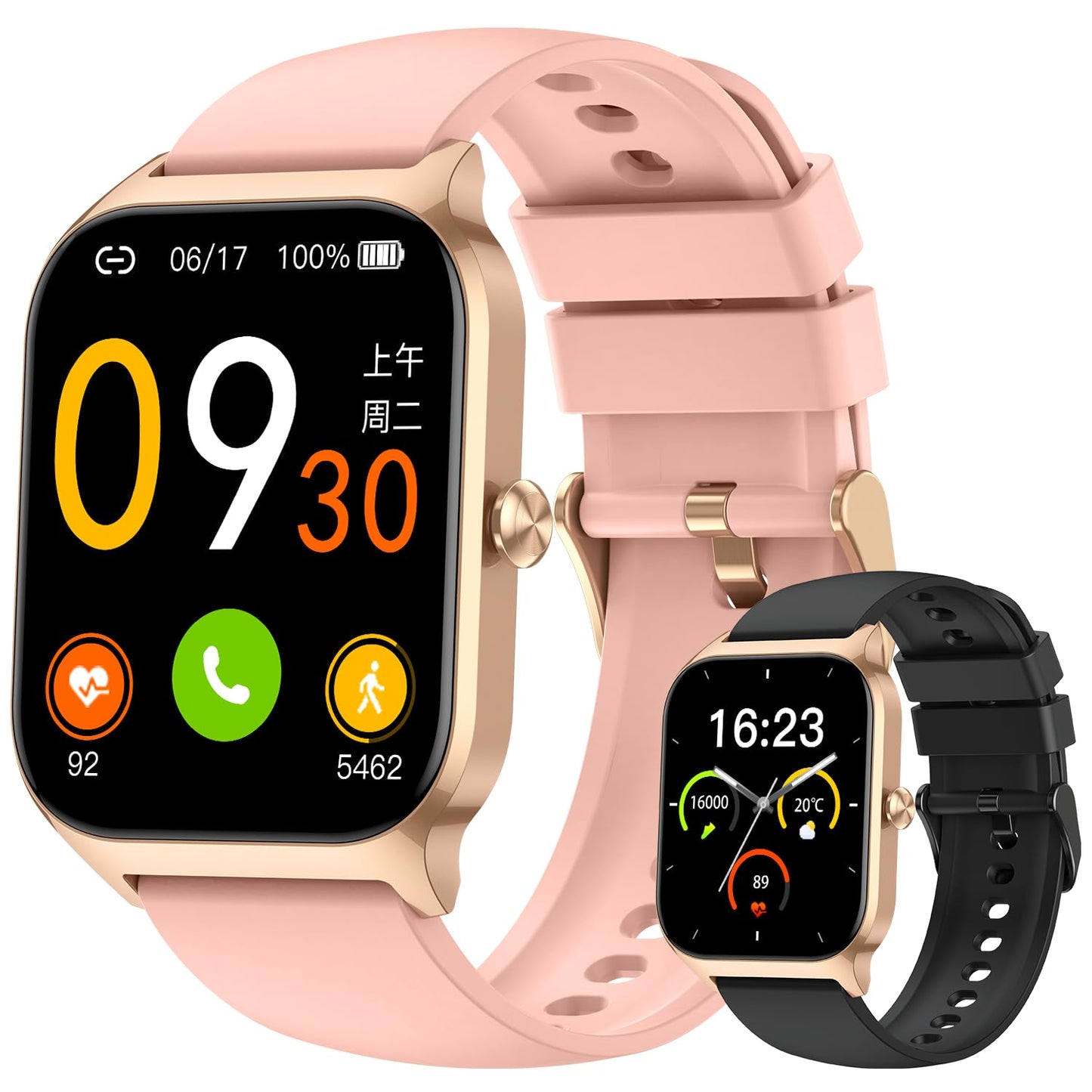 Smart Watch for Women Fitness Tracker: Rose Gold Make/Answer Call Smart Watches for Women Waterproof Digital Mens Watches Running Smartwatch Android Phone iPhone Samsung Compatible Heart Rate Monitor