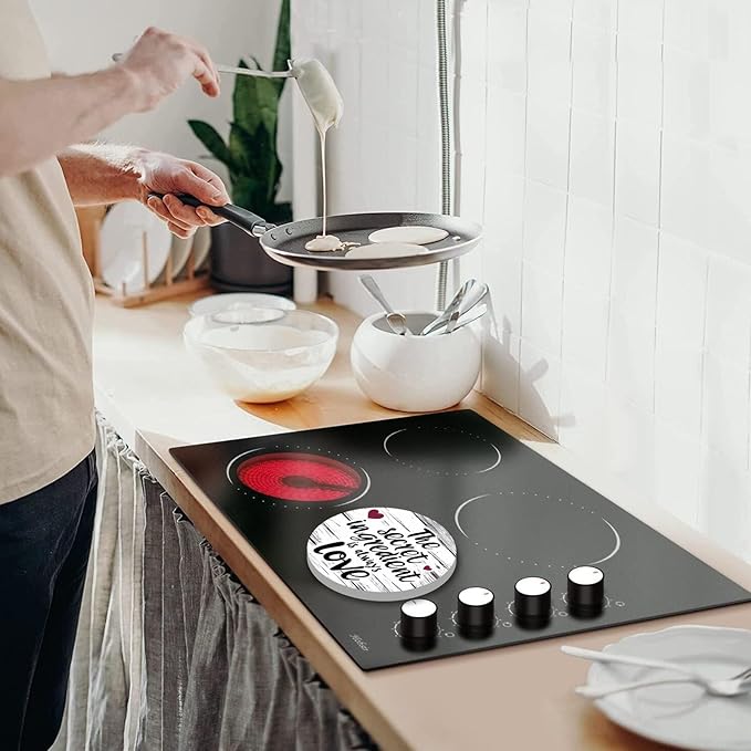 Farmhouse Rustic Electric Stove Burner Covers，Set of 4 Round Stove Burner Covers，8 Inches and 10 Inches，Gas Stove Burner Covers,Metal Stove Burner Cover，Kitchen Cooktop Decorative，Home Kitchen Decor