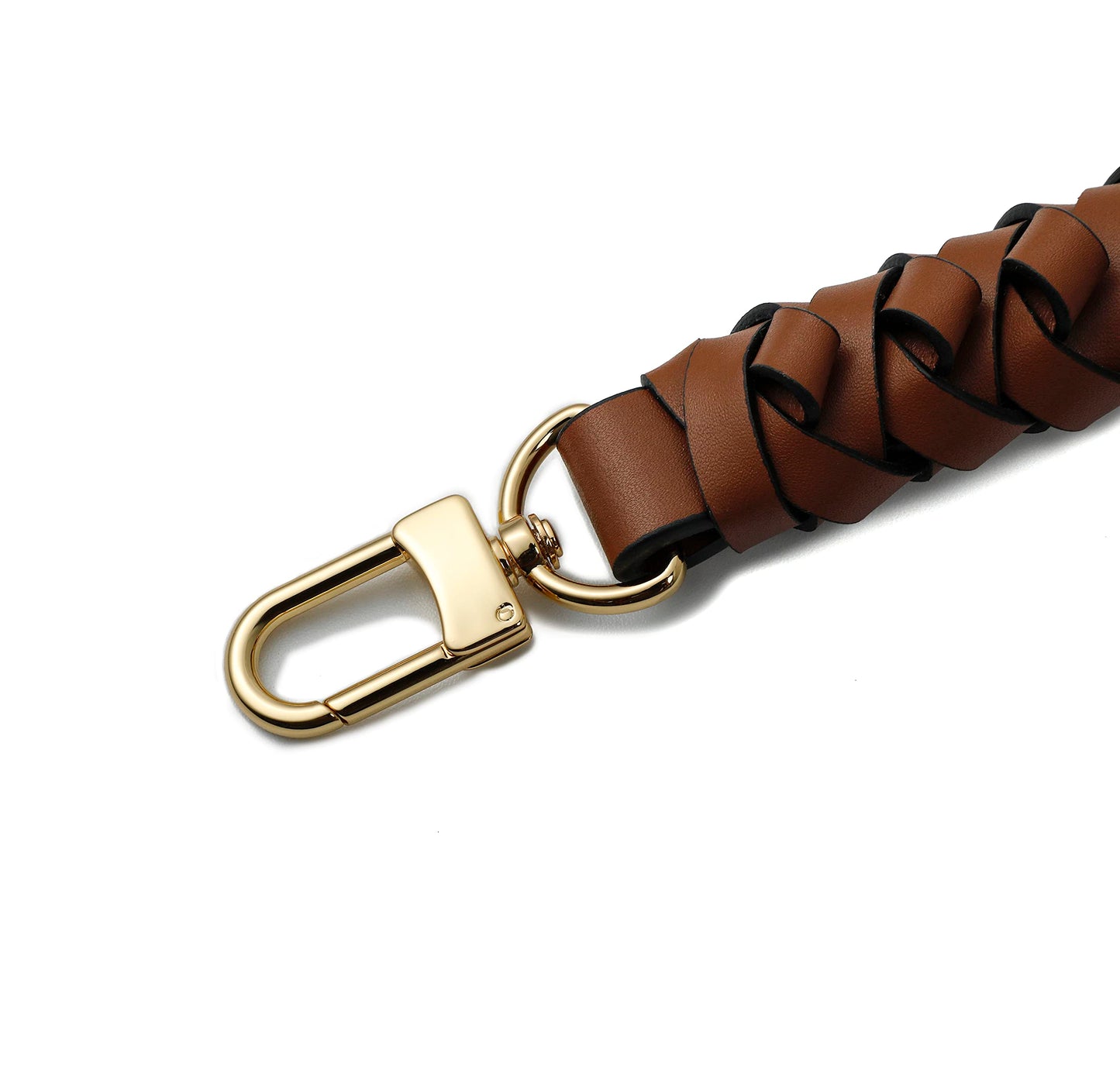 GOXTECH 12 Inches Genuine Leather Top Braided Handle Suitable for Hobo Bucket Bags Pochette Bag (Dark Brown)