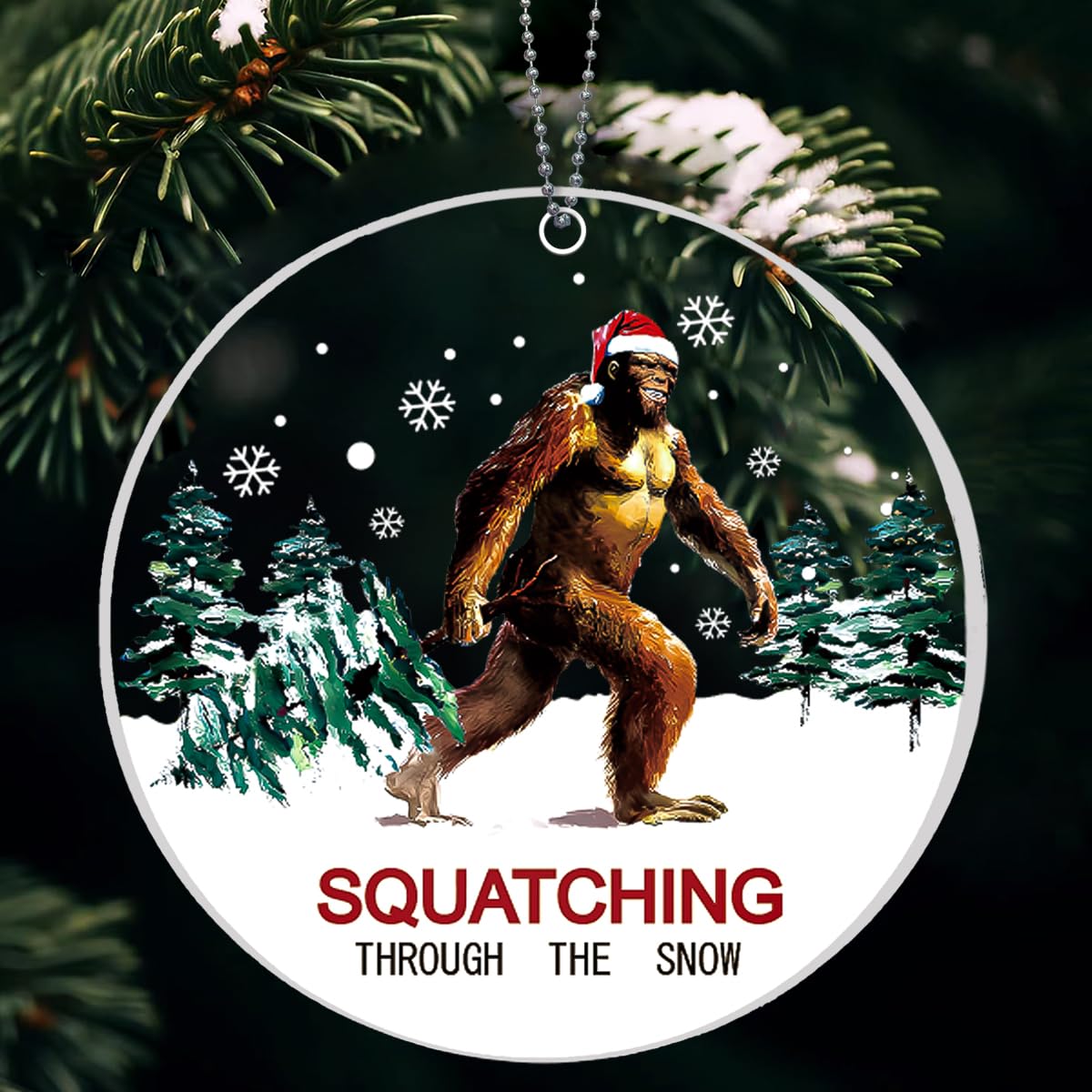 Bigfoot Ornament, Funny Sasquatch Ornaments for Christmas Tree, Unique Big Foot Ornament - Bigfoot Gifts, Big Foot Sasquatch Gifts for Men Women
