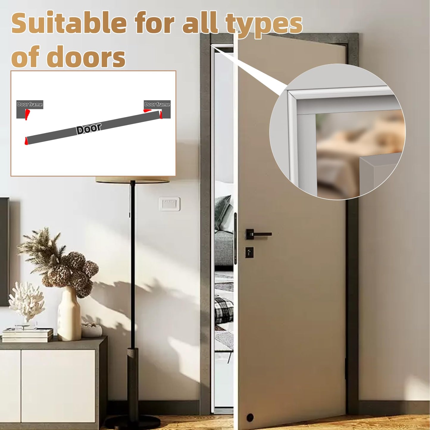 118” Wedge-Shape Foam Window Weather Stripping Door Seal Strip,Soundproofing Frame Winter Insulation Tape for Exterior Front Door,Noise Cancelling Window Inserts,Door Gap Filler Light Blocker,White