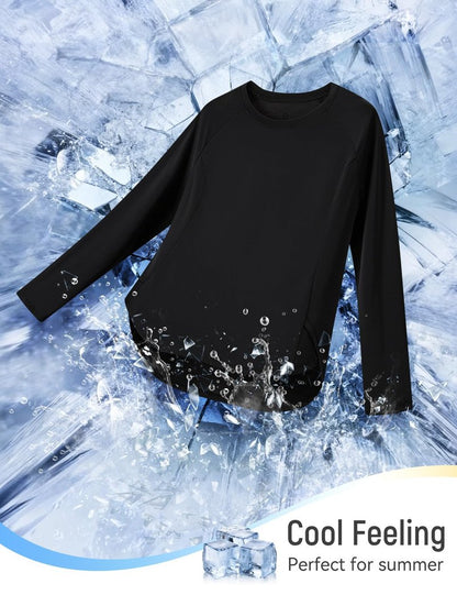 baleaf Long Sleeve Cooling Workout Tops for Women Sun Shirts UPF 50+ Quick Dry Lightweight Soft Running Athletic Gym Hiking